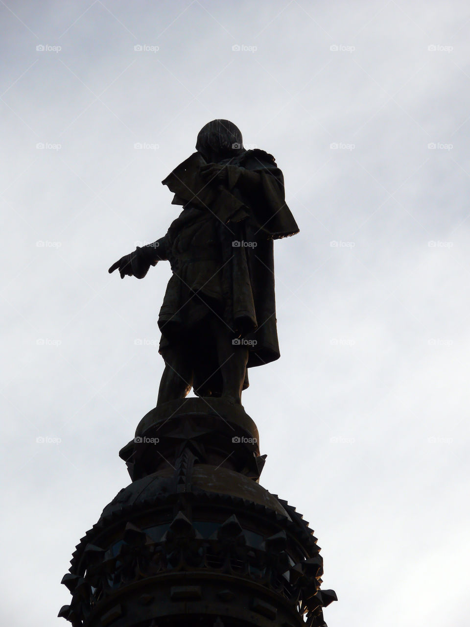 Columbus Monument in Barcelona, Spain.