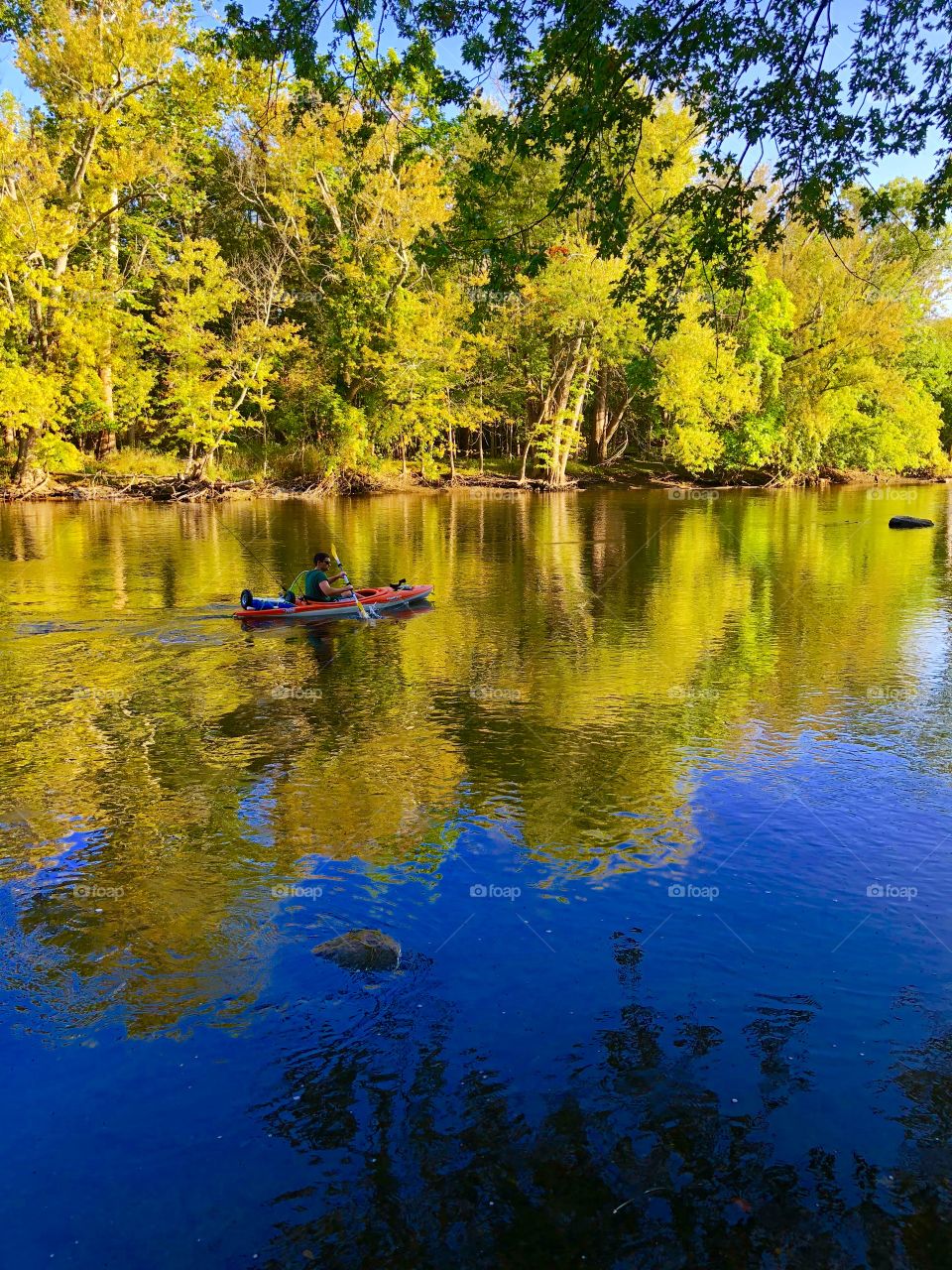 Kayak on river