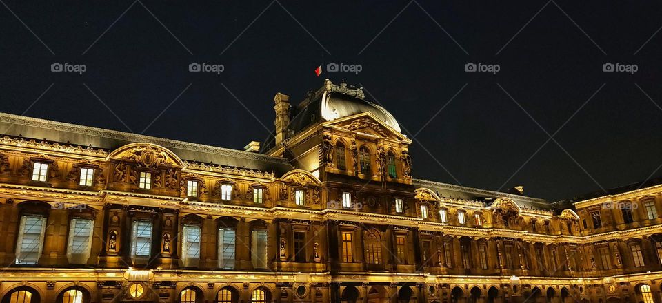 Louvre Museum at night