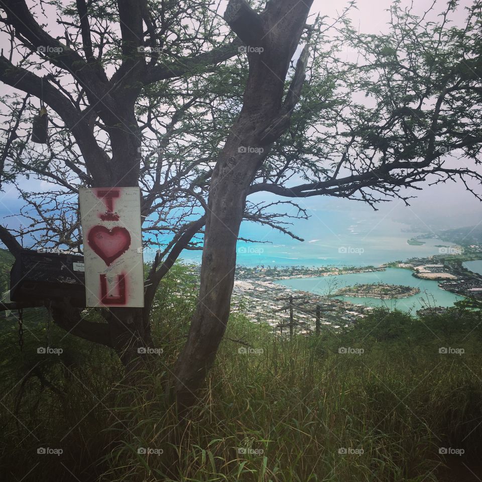 View from the top of Koko Head in Oahu, Hawaii