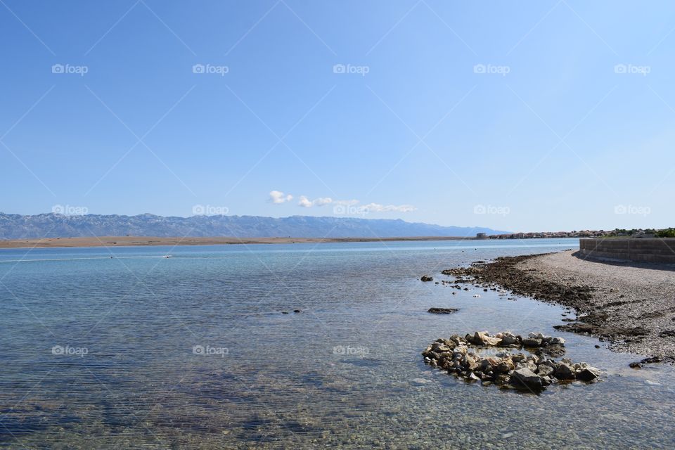 Sunny beach in the morning