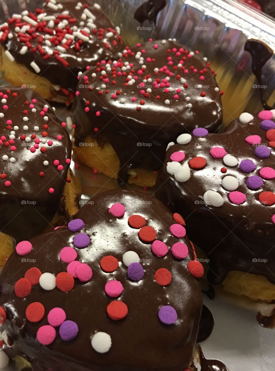 Heart shaped cupcakes.