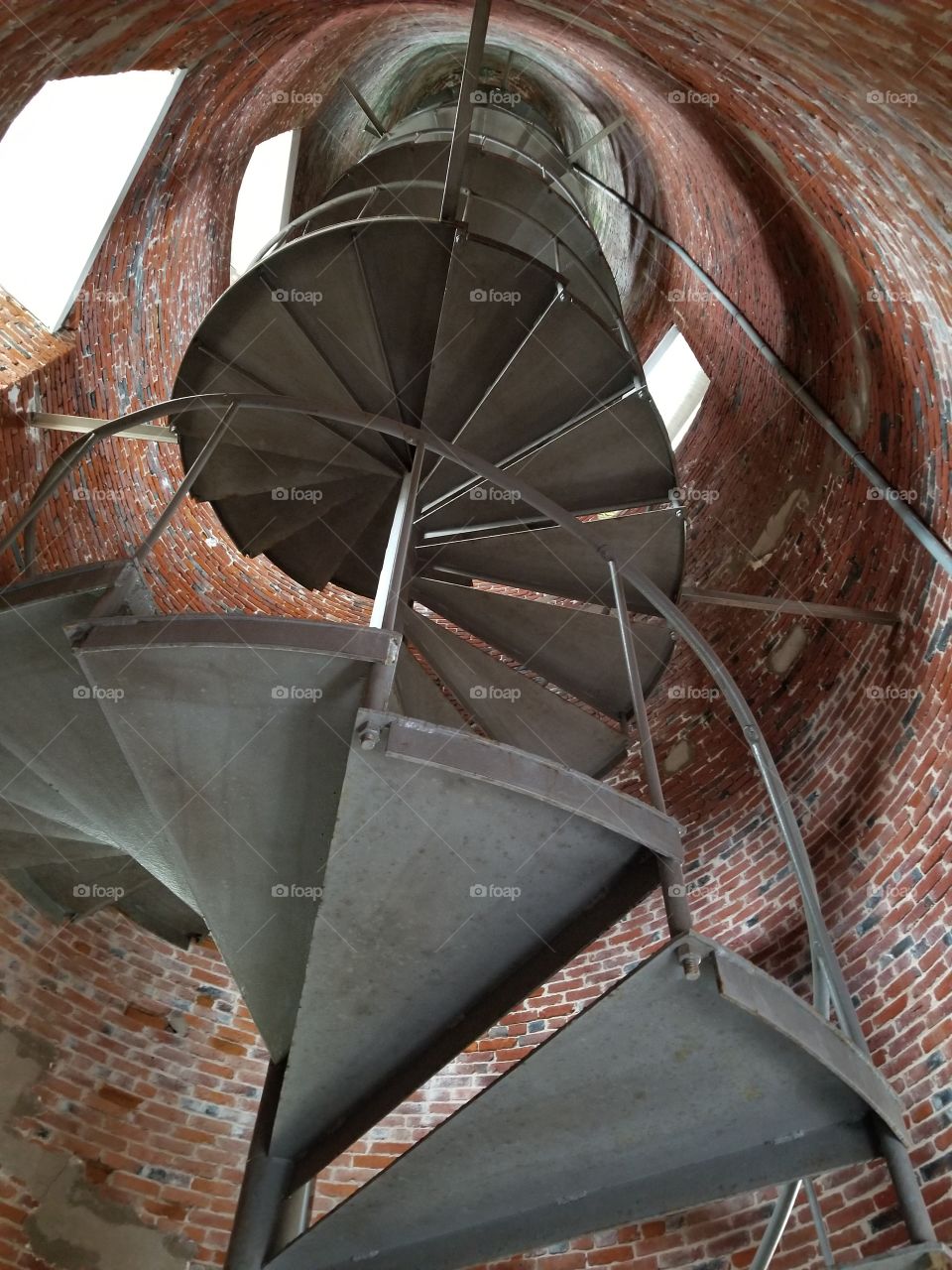 staircase inside Ocracoke Lighthouse