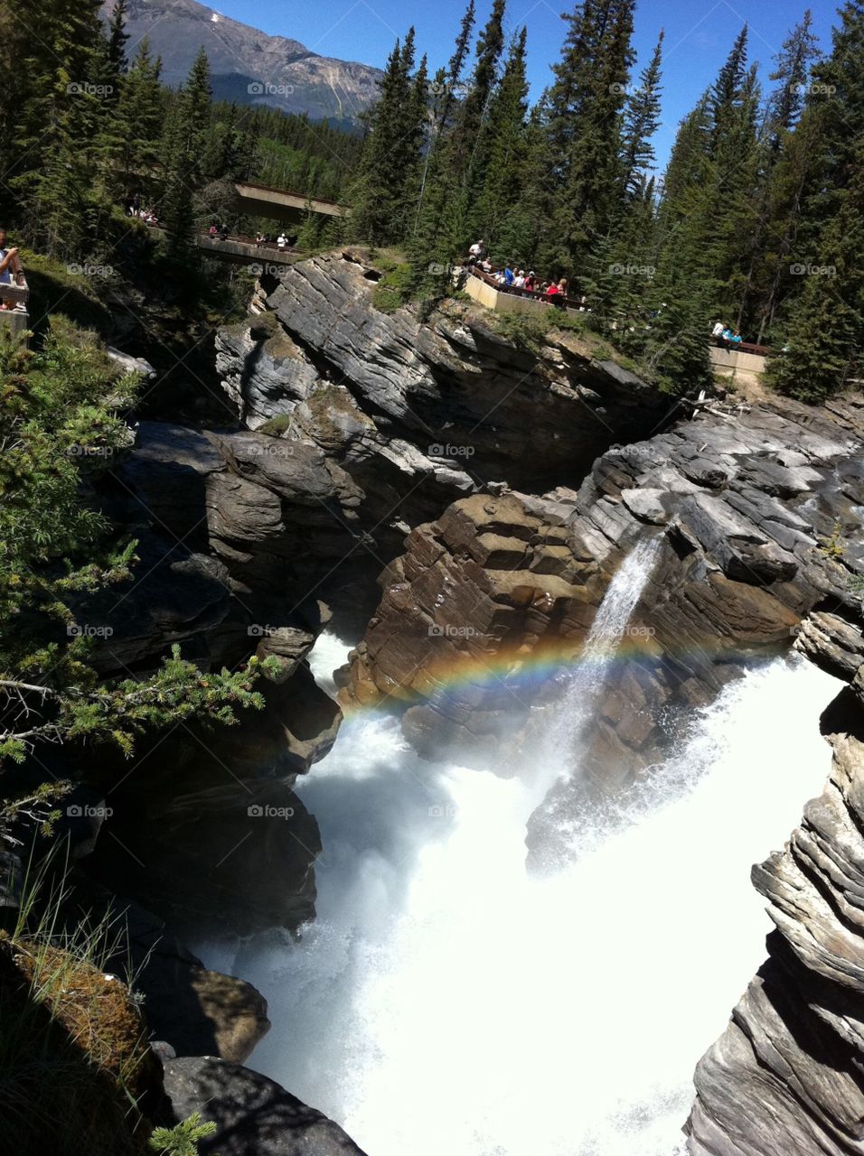 Jasper waterfall and rainbow