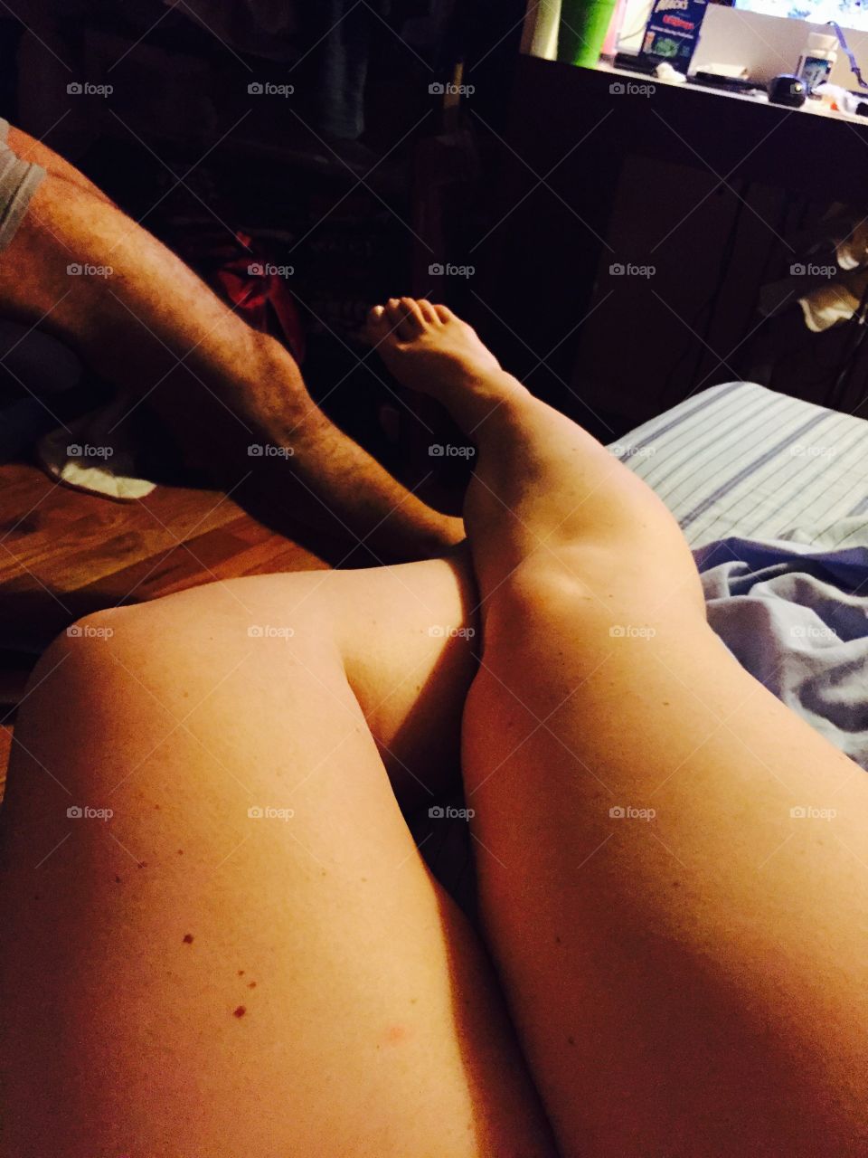Legs. Chilling with my boyfriend 