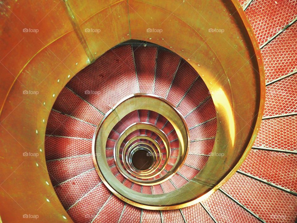Spiral staircase to reach the top of a lighthouse