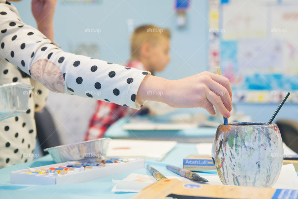 Painting in classroom 