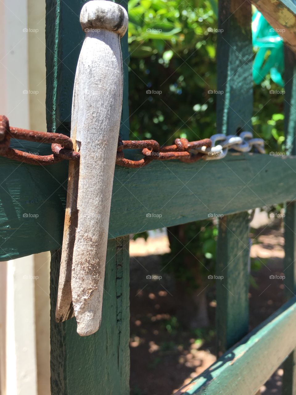 Antique old weathered clothespin clothes peg 