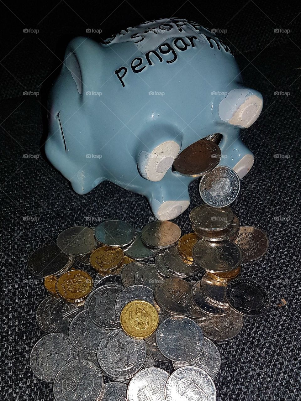 Piggy bank coins