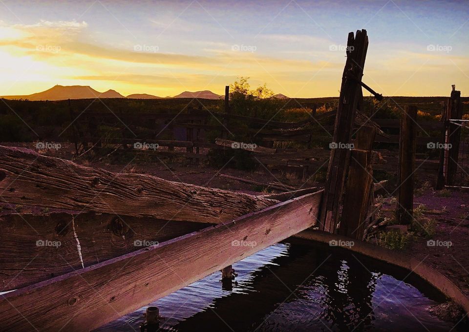 Yellow sky at sunset