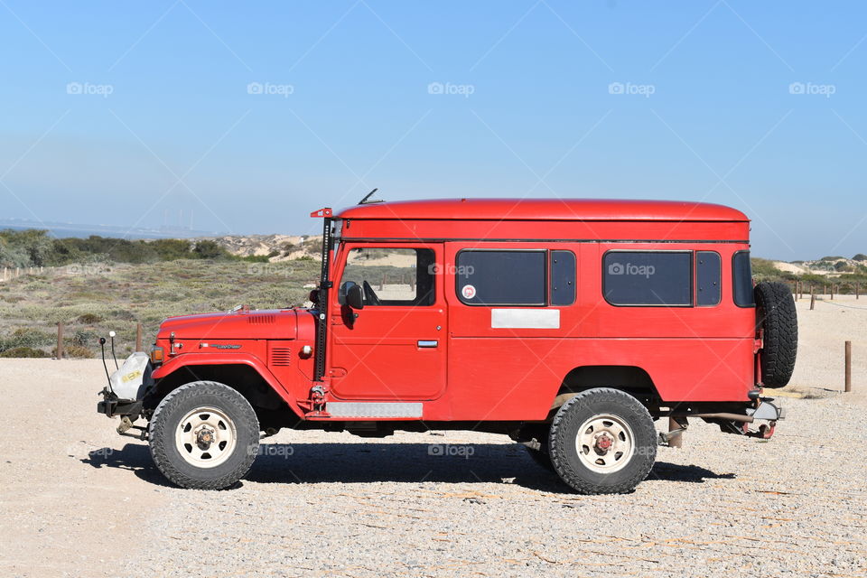 Red jeep 