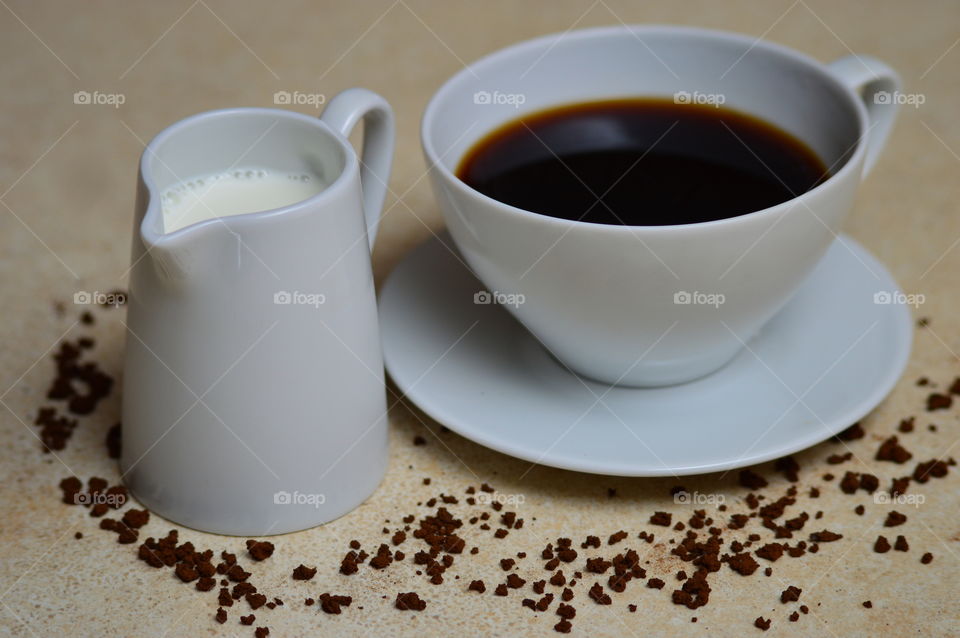Instant black coffee