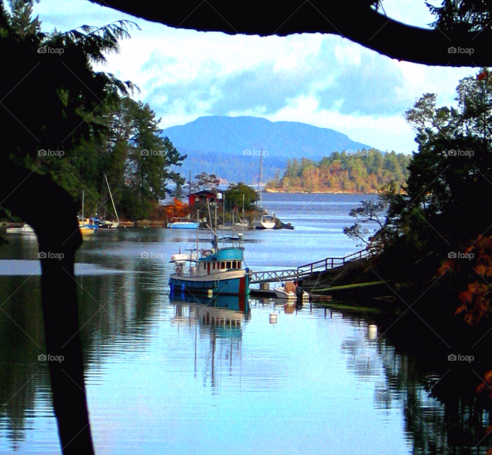 water boat mountains view by stevehardley7