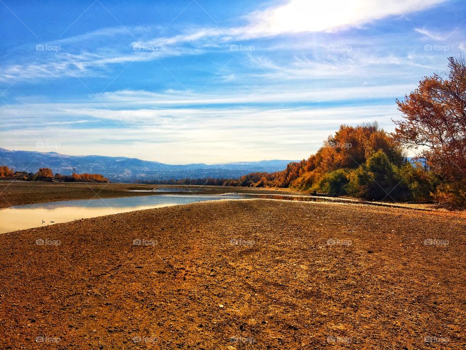 Fall walk by the river 