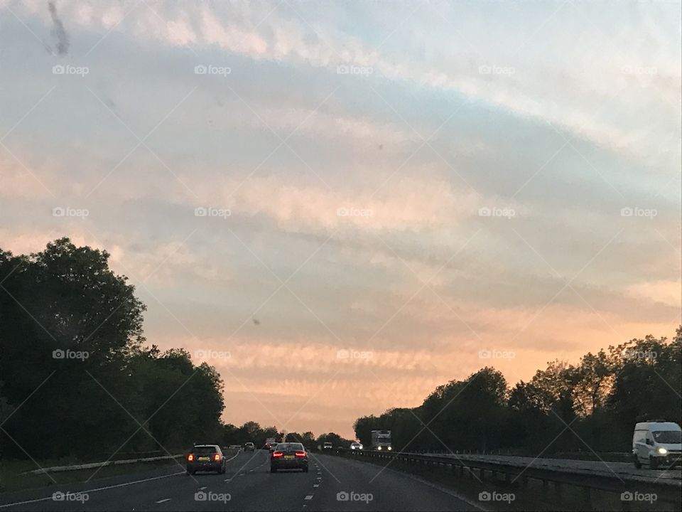 Motorway at dusk 