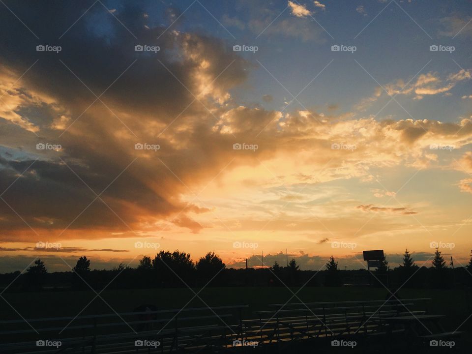 Sunsets over the soccer fields 