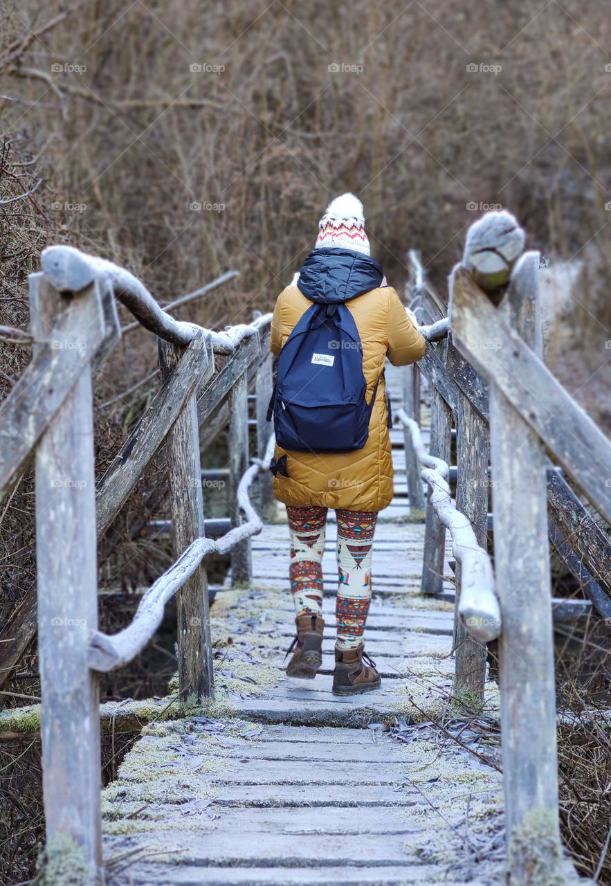 Winter walk in the forest