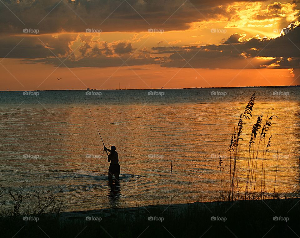 Casting a line in the bay