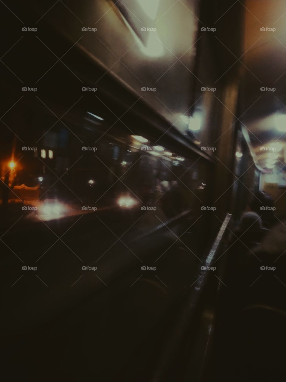 the tram is warm. winter.