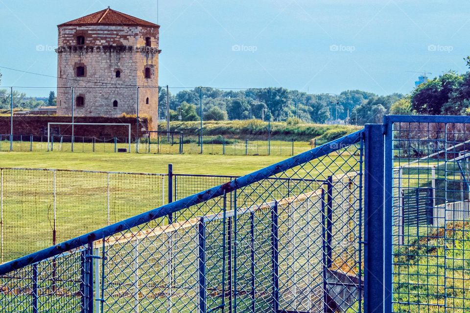 Football field and fences