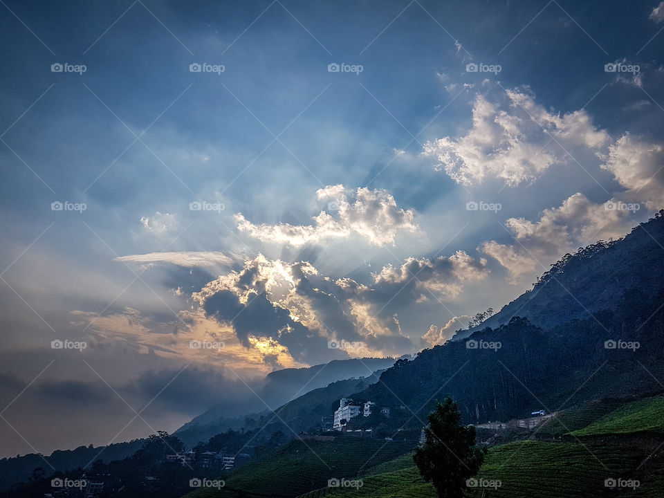 Perfect sunset view in munnar