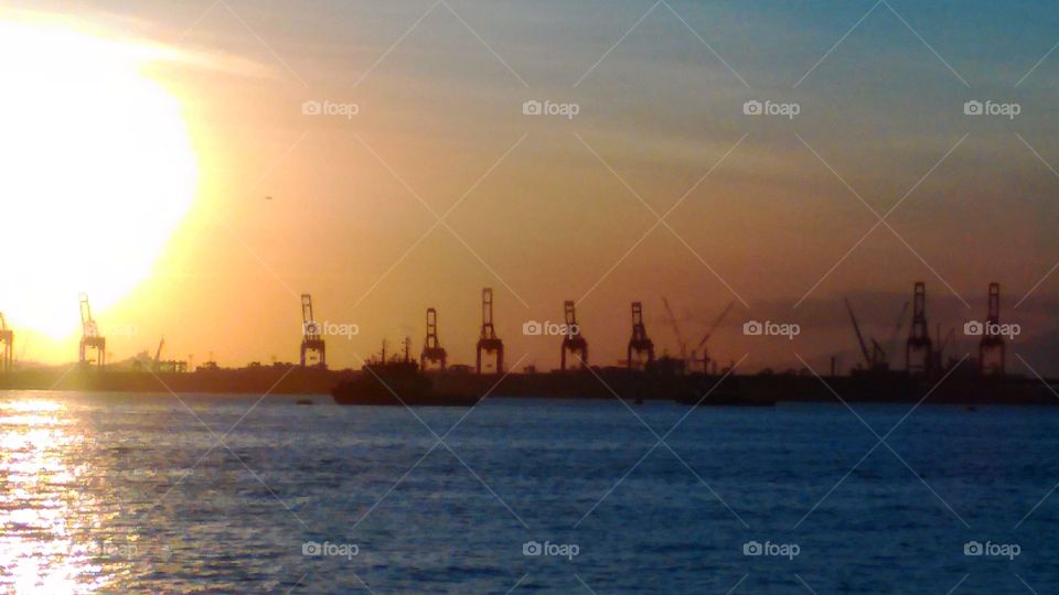 Sunset, Water, Dawn, Sea, Ship