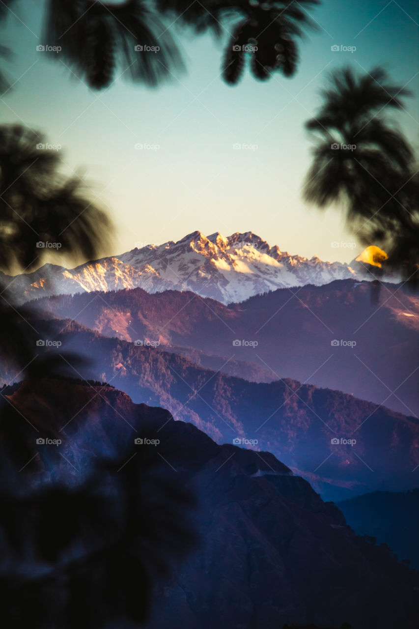 Beautiful Himalayan mountains during sunrise