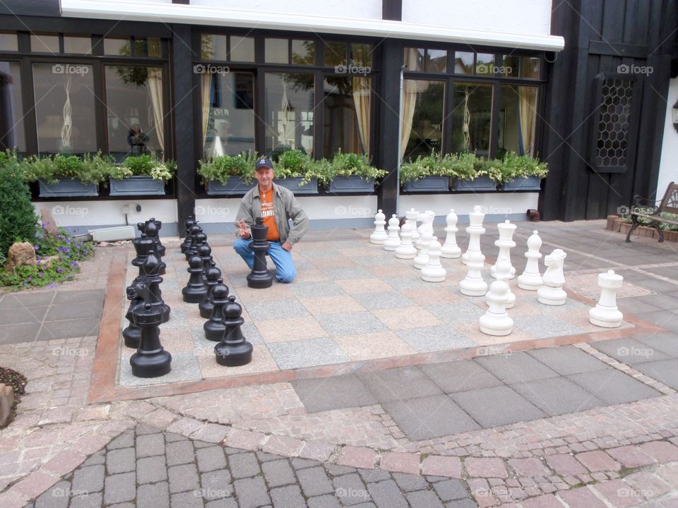 Chess Match. A life size chess board