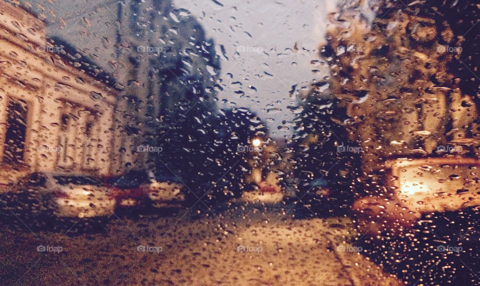 Rain on the windshield . Rain on the windshield 