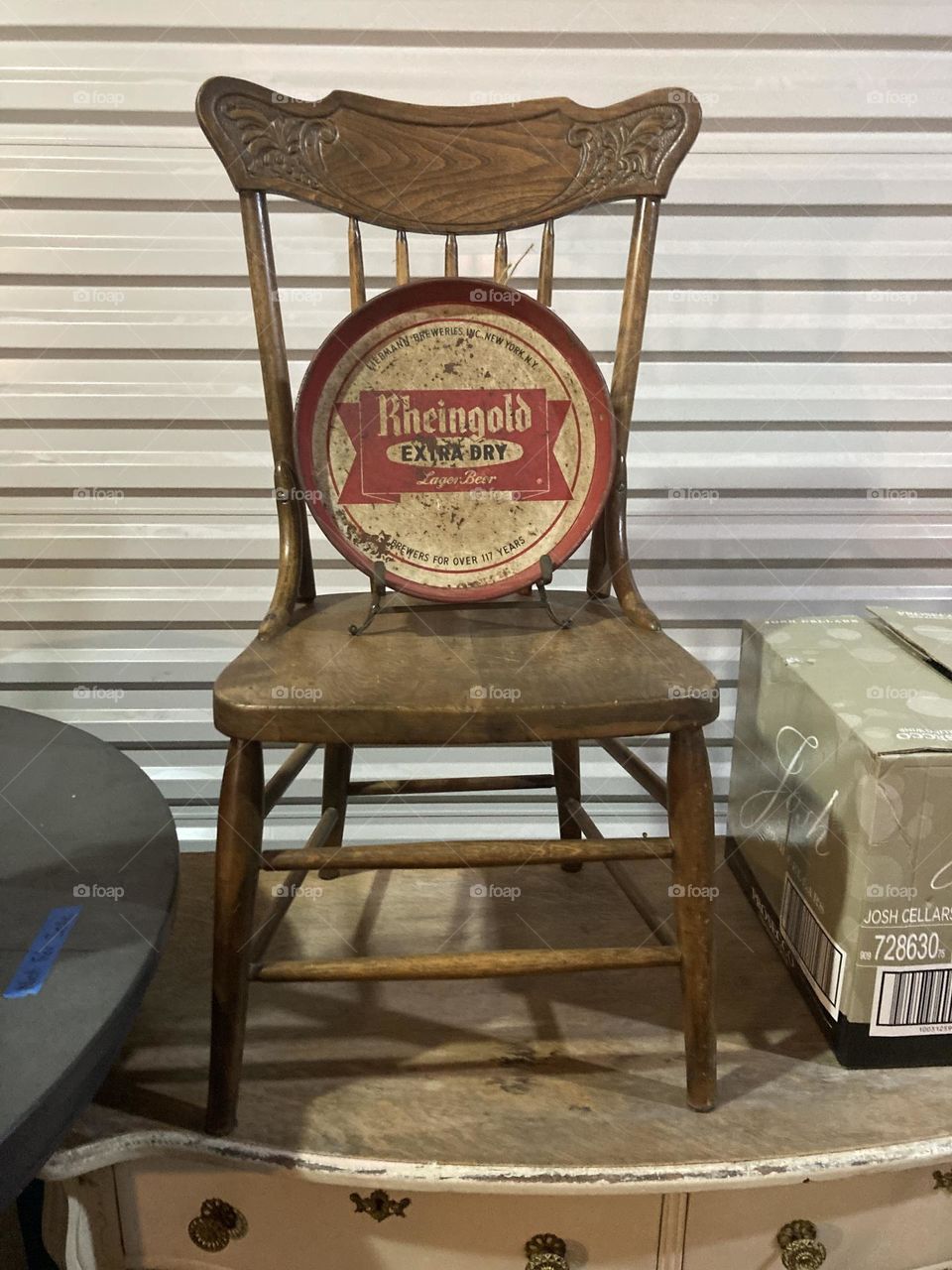 Old chair and sign