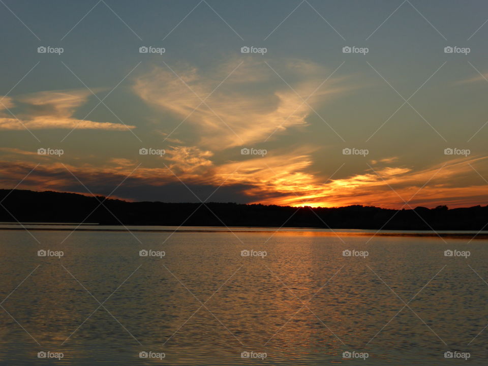 Scenic seascape at sunset