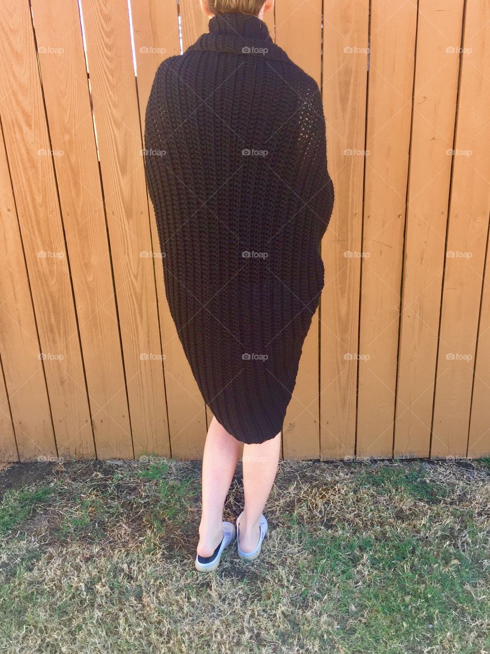 Handmade crocheted black sweater 
