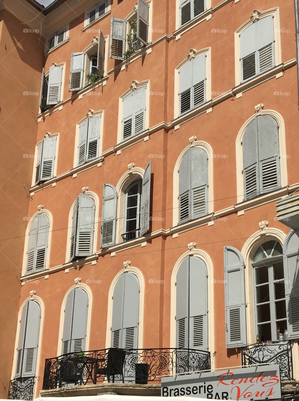 Traditional house from Provence with windows and shutters