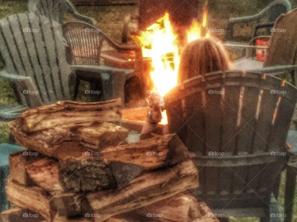 Relaxing by the fire 