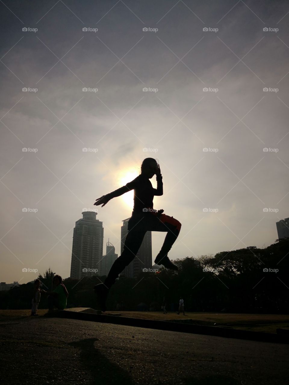 a leap in front of the sun