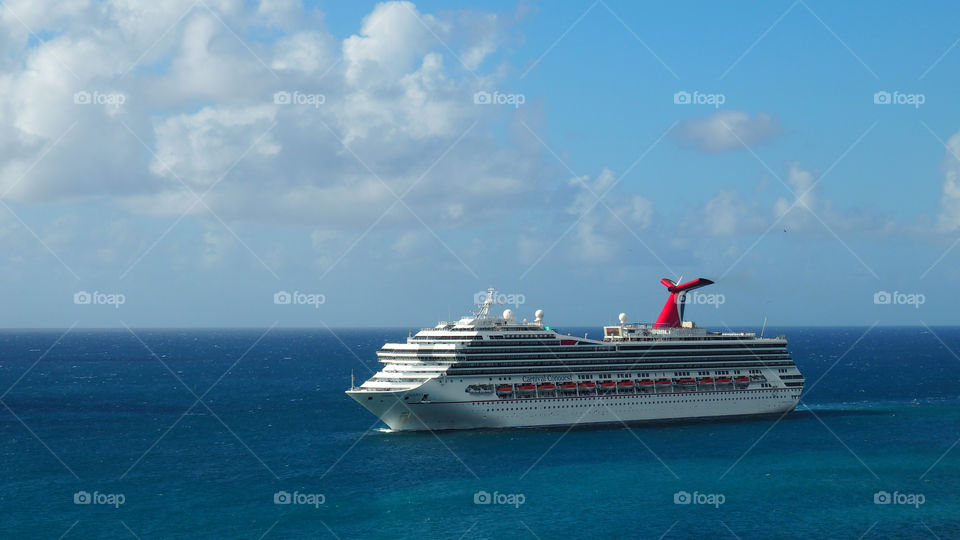 Cruise ship at sea vacation cruising trip travel