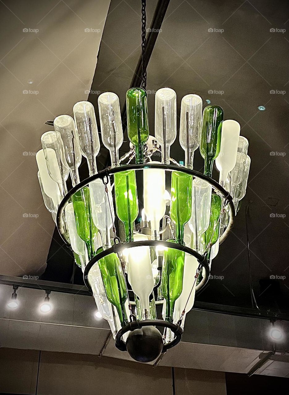 Bottle chandelier