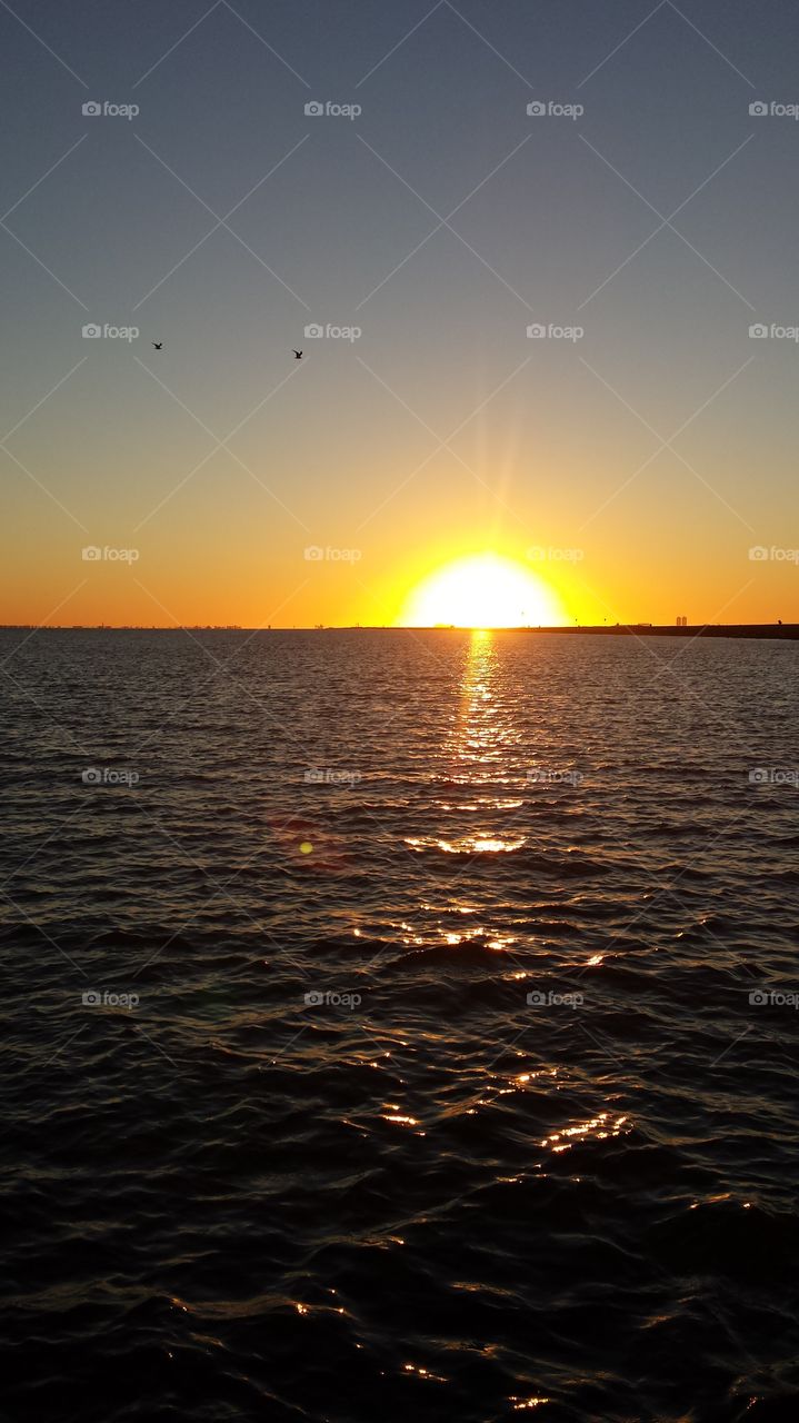 Sunset over Galveston Bay