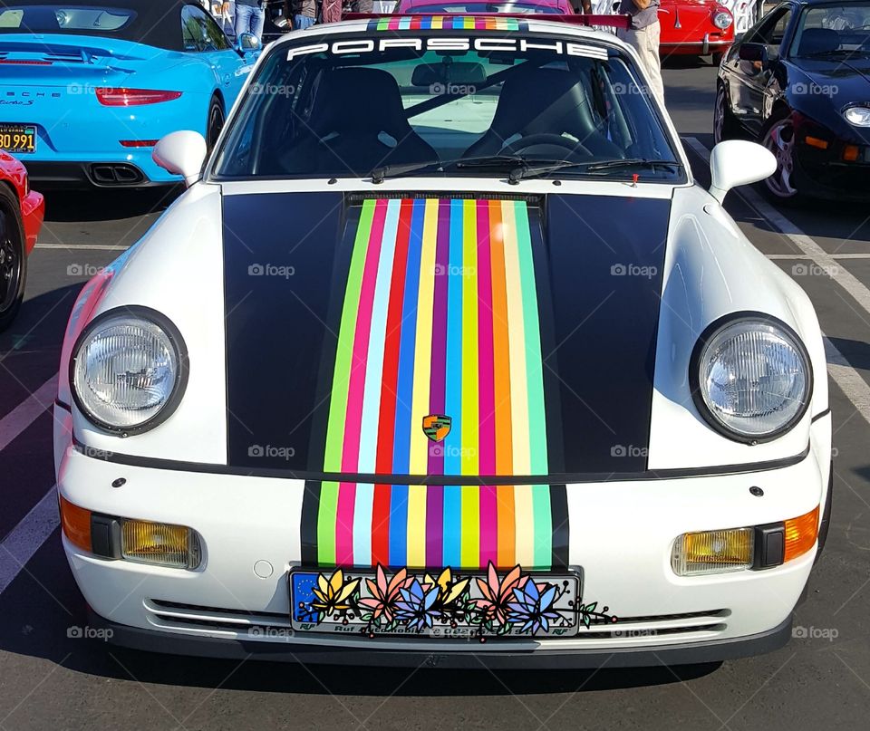 Classic car with a fun colorful paint job