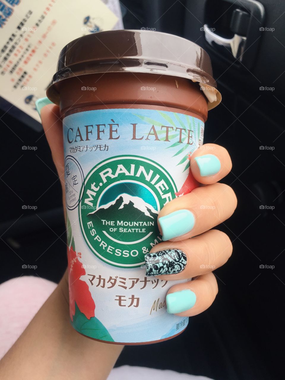 Lace nail arte with caffe late