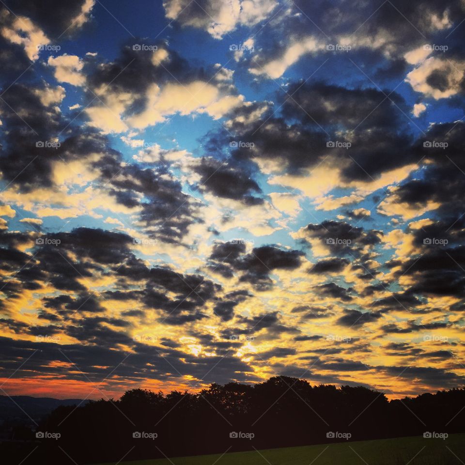 Sky. Colourful Sunrise in Germany