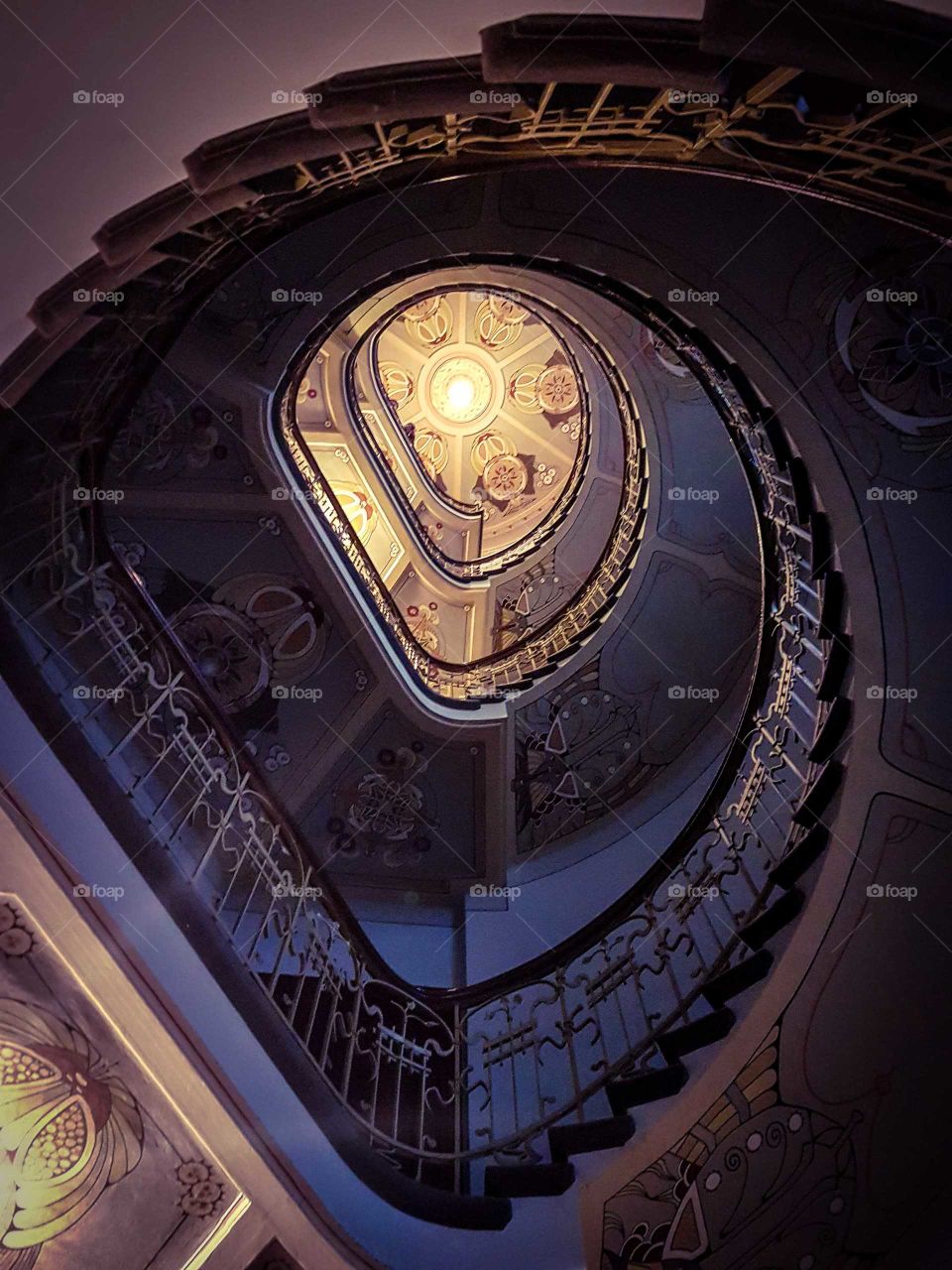 beautiful art deco stairwell, Riga, Latvia