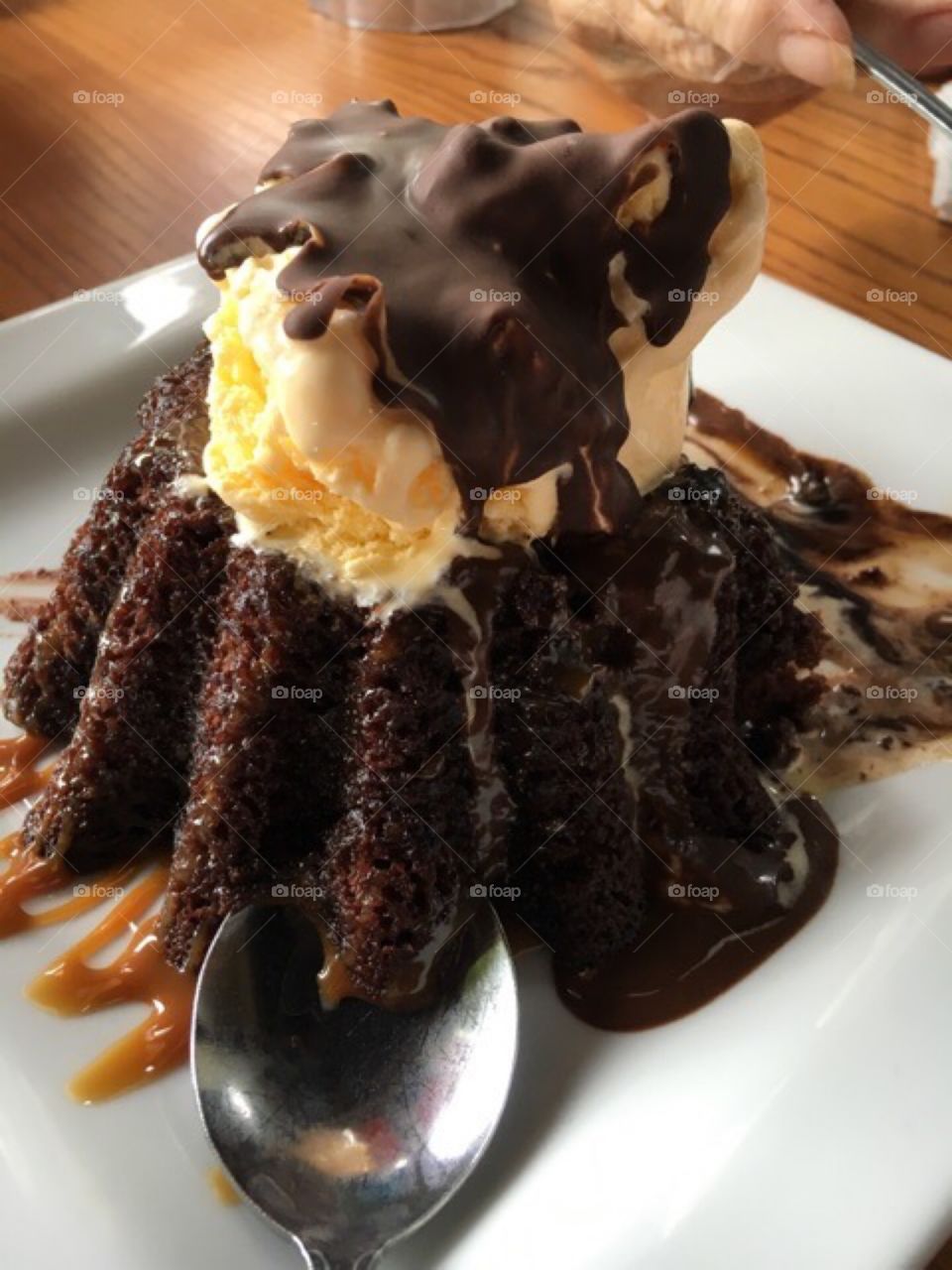 Chocolate lava cake with vanilla ice cream 