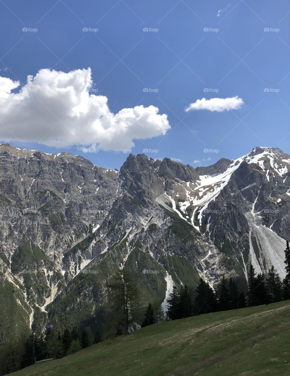 Mountains Peak under Clouds , Austrian Alps