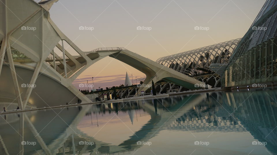 City#water#reflect#sky#bridge#sunset#art