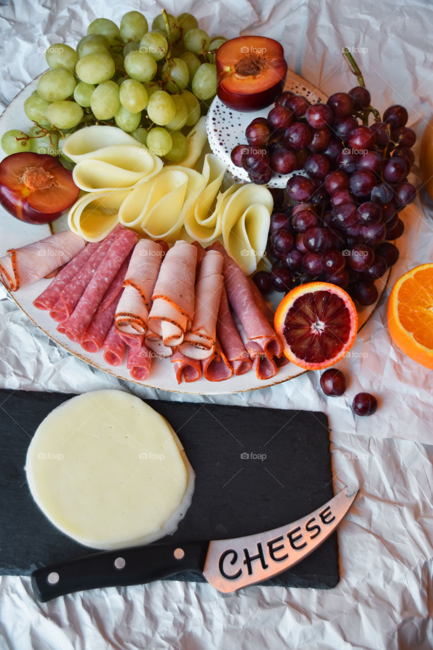 Deli fruit and cheese tasty 