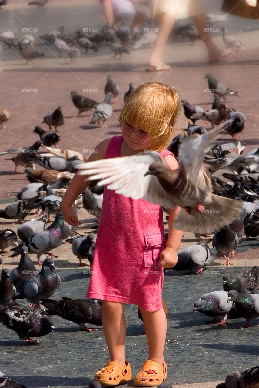 Young girl playing in the park