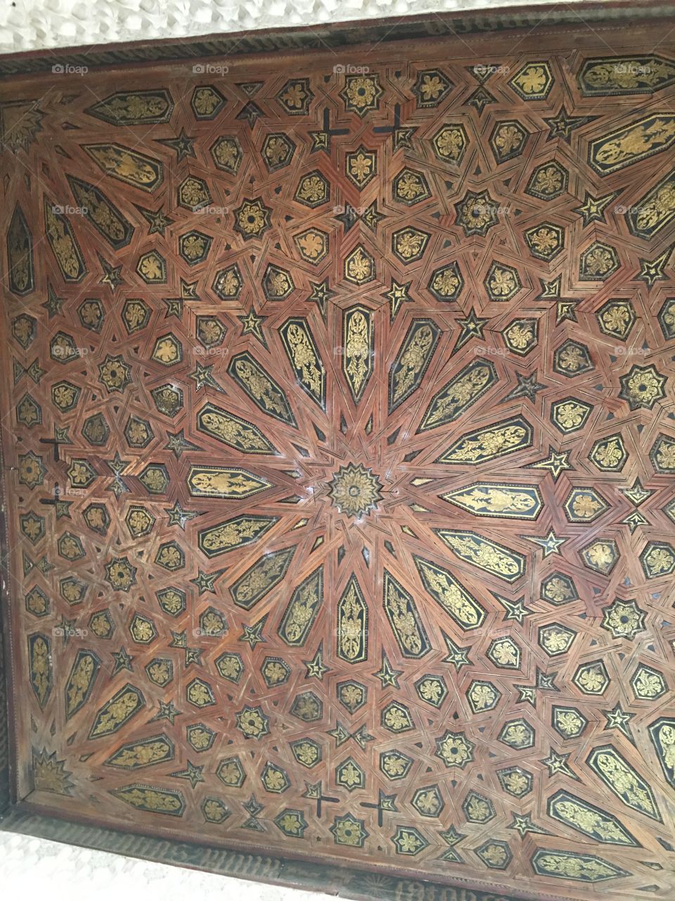 Ceiling woodwork at the Alhambra in Granada, Spain 
