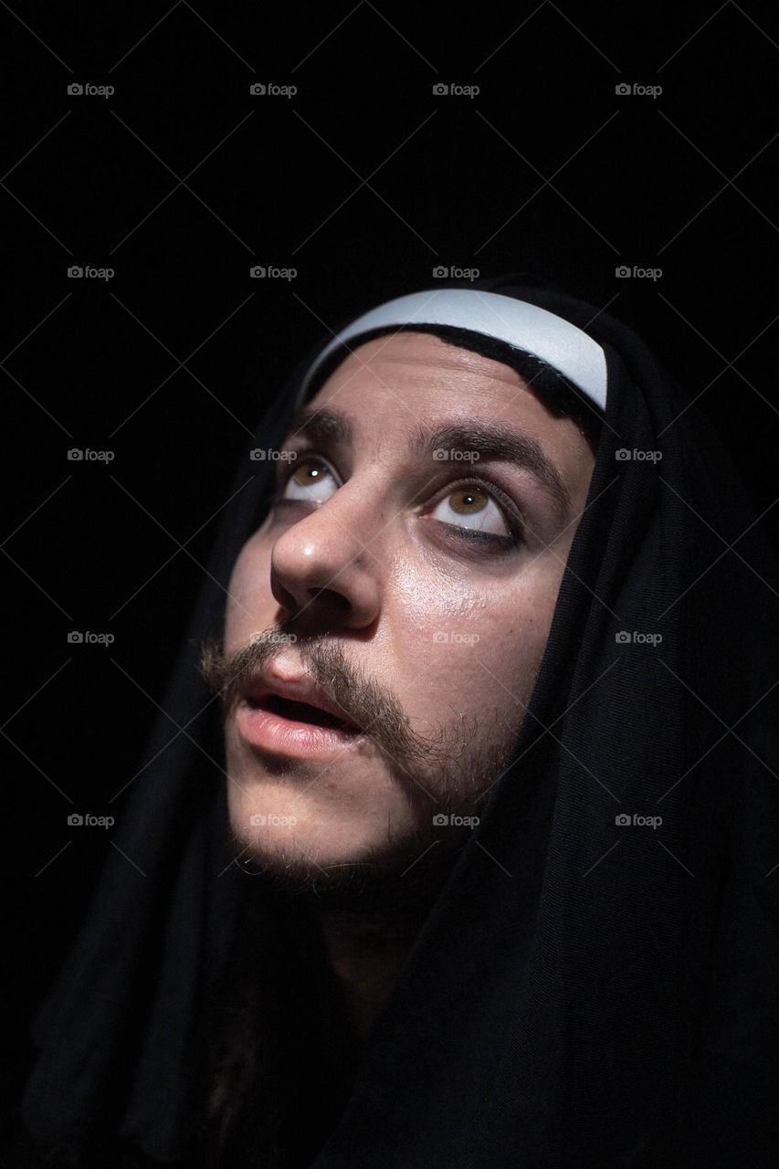 Nun with a moustache