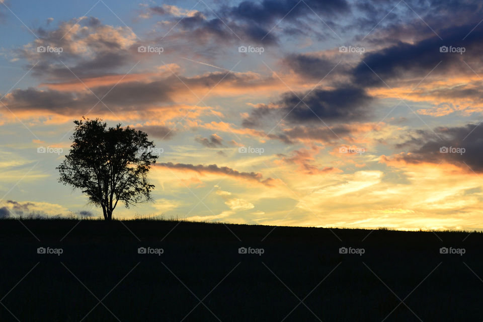 goodnight everybody. sunset over the farm